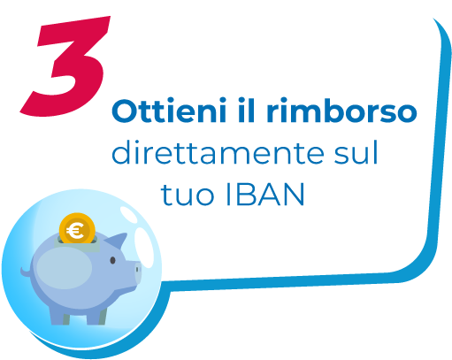 step numero 3: Ottieni il rimborso direttamente sul tuo IBAN